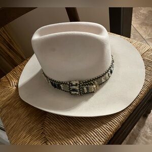 Smithbilt white cream western felt wool white hat cowboy